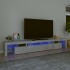 Mueble de TV con luces LED gris hormigón 260x36,5x40