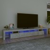 Mueble de TV con luces LED gris hormigón 260x36,5x40 cm