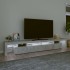 Mueble de TV con luces LED gris hormigón 260x36,5x40