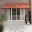 Toldo retráctil automático naranja y marrón 3x2,5 m