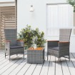 Juego muebles jardín 3 pzas madera acacia ratán sintético gris