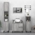 Set de muebles de baño 3 pzas madera contrachapada gris