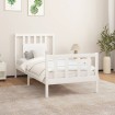 Estructura de cama con cabecero madera de pino blanca 90x200 cm