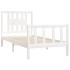 Estructura de cama con cabecero madera de pino blanca 90x200