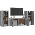 Set de muebles de TV 3 pzas madera contrachapada gris