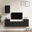 Set de muebles para TV 5 piezas madera contrachapada negro