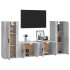 Set de muebles de TV 4 pzas madera contrachapada gris