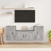 Set de muebles de TV 3 pzas madera contrachapada gris hormigón