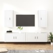 Set de muebles para TV 4 piezas madera contrachapada blanco