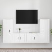 Set de muebles para TV 4 piezas madera contrachapada blanco