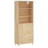 Aparador alto madera contrachapada color roble 69,5x34x180