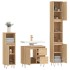 Set de muebles de baño 3 pzas madera contrachapada roble