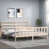 Estructura de cama con cabecero madera maciza 200x200