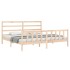 Estructura de cama con cabecero madera maciza 200x200