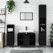 Juego de muebles de baño 3 pzas madera contrachapada negro