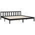 Estructura de cama con cabecero madera maciza negro 180x200
