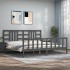 Estructura de cama con cabecero madera maciza gris 200x200