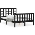 Estructura de cama con cabecero madera maciza negro 120x200