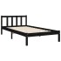 Estructura de cama con cabecero madera maciza negro 100x200
