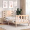 Estructura de cama con cabecero madera maciza 90x200 cm