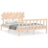 Estructura de cama con cabecero madera maciza 140x200