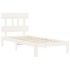 Estructura de cama con cabecero madera maciza blanco 90x200