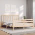 Estructura de cama con cabecero madera maciza 160x200