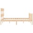 Estructura de cama con cabecero madera maciza 140x200