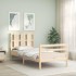 Estructura de cama con cabecero madera maciza 100x200