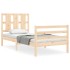 Estructura de cama con cabecero madera maciza 100x200