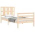 Estructura de cama con cabecero madera maciza 100x200