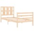 Estructura de cama con cabecero madera maciza 100x200