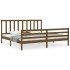 Estructura cama y cabecero madera maciza marrón miel 200x200