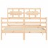 Estructura de cama con cabecero madera maciza 120x200