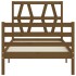 Estructura cama con cabecero madera maciza marrón miel