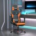 Silla gaming con reposapiés cuero sintético negro