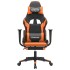 Silla gaming con reposapiés cuero sintético negro