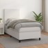 Cama box spring con colchón cuero sintético blanco 80x200