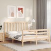 Estructura de cama con cabecero madera maciza 120x200 cm