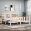 Estructura de cama con cabecero madera maciza 200x200 cm