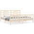 Estructura de cama con cabecero madera maciza 200x200