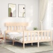 Estructura de cama con cabecero madera maciza 140x200 cm