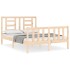 Estructura de cama con cabecero madera maciza 140x200