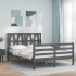 Estructura de cama con cabecero madera maciza gris 140x190