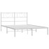 Estructura de cama de metal con cabecero blanca 150x200