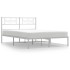 Estructura de cama con cabecero metal blanca 140x200