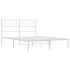 Estructura de cama con cabecero metal blanca 140x200