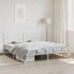 Estructura de cama de metal con cabecero blanco 180x200 cm