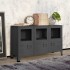 Aparador industrial metal y vidrio gris antracita 105x35x62