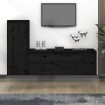 Muebles para TV 2 piezas madera maciza de pino negro